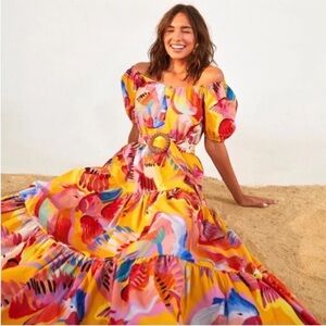Farm Rio Macaw Belted Maxi
Dress NWT